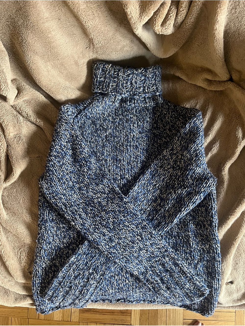 Vintage 90s GAP Blue and White Marled Knit Sweater
